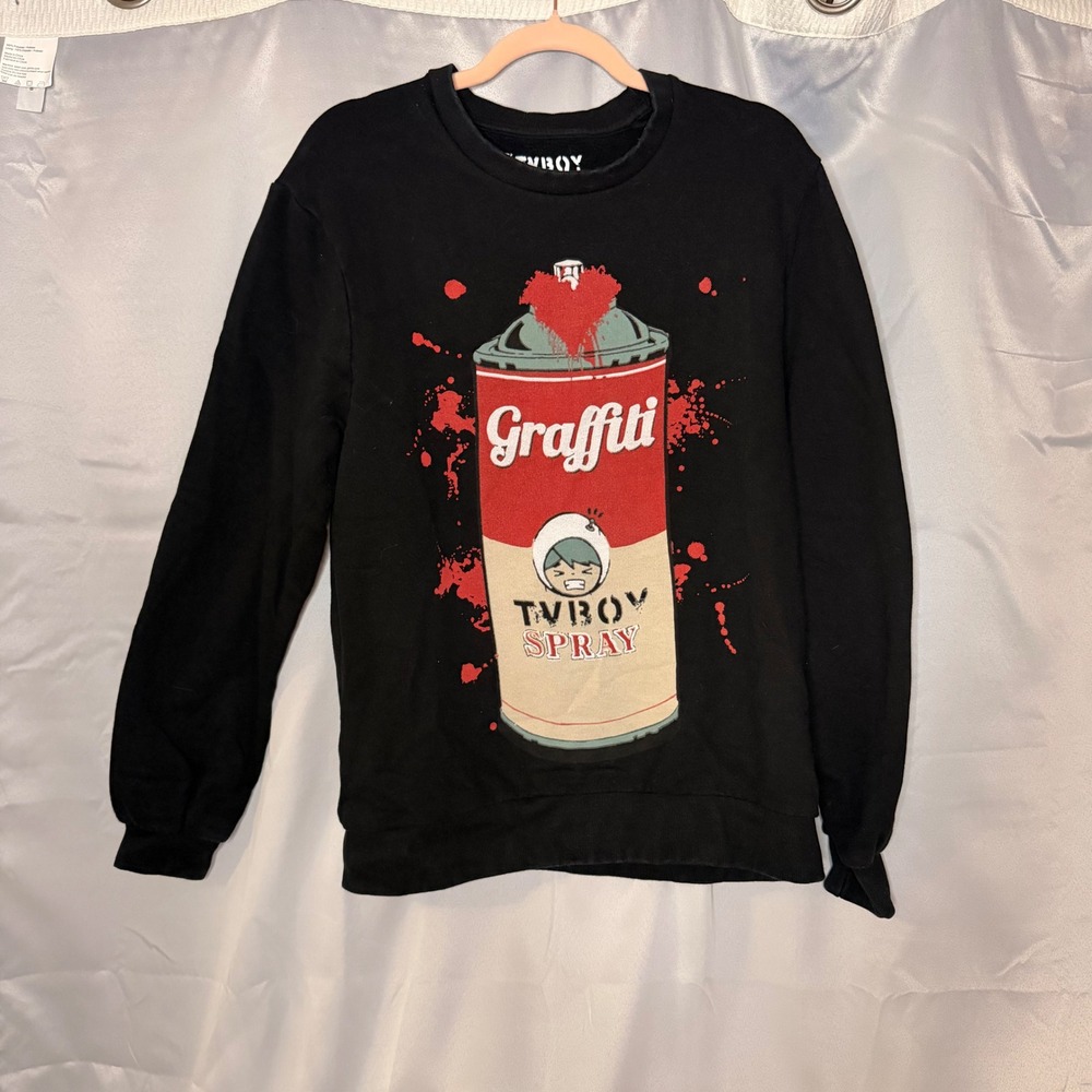 Eleven Paris x TVBOY Graffiti Soup Black Graphic Sweatshirt Mens Medium
